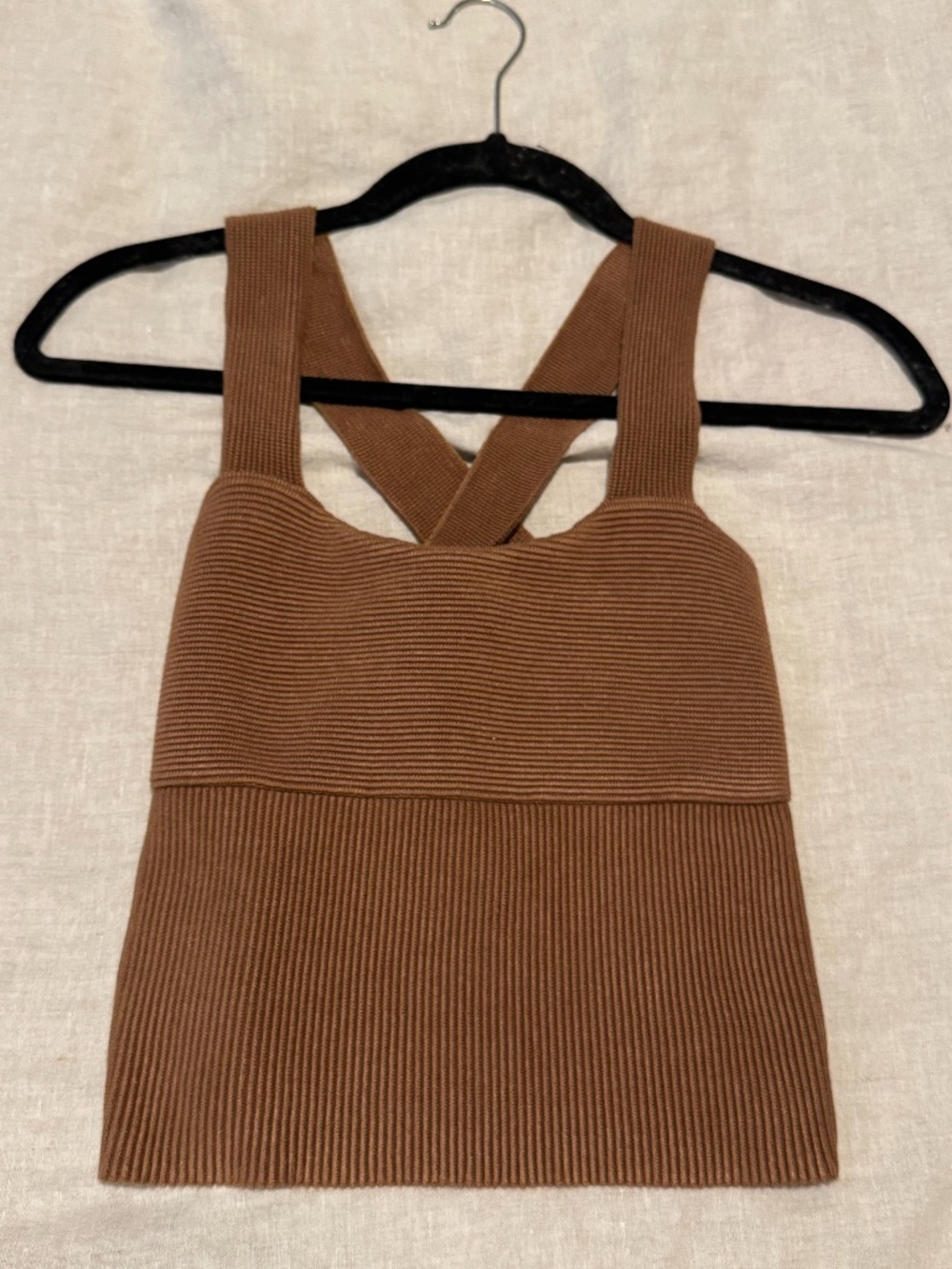 Abercrombie & Fitch brown ribbed tank top (S)